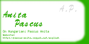 anita pascus business card